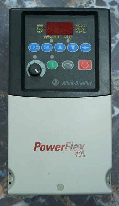 Allen-Bradley 22D-D4P0N104 PowerFlex 40 3HP Drive Tested Good FRN:3.02