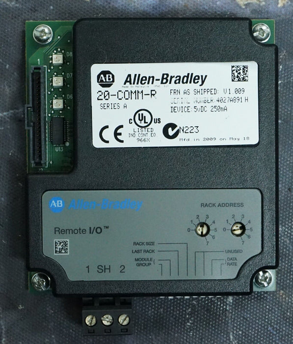 Allen Bradley 20-COMM-R Remote I/O Adapter Firmware:1.009 Tested Good