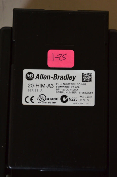 Allen-Bradley 20-HIM-A3 SERIES A Full Numeric HMI Keypad Firmware 3.006   #1-25