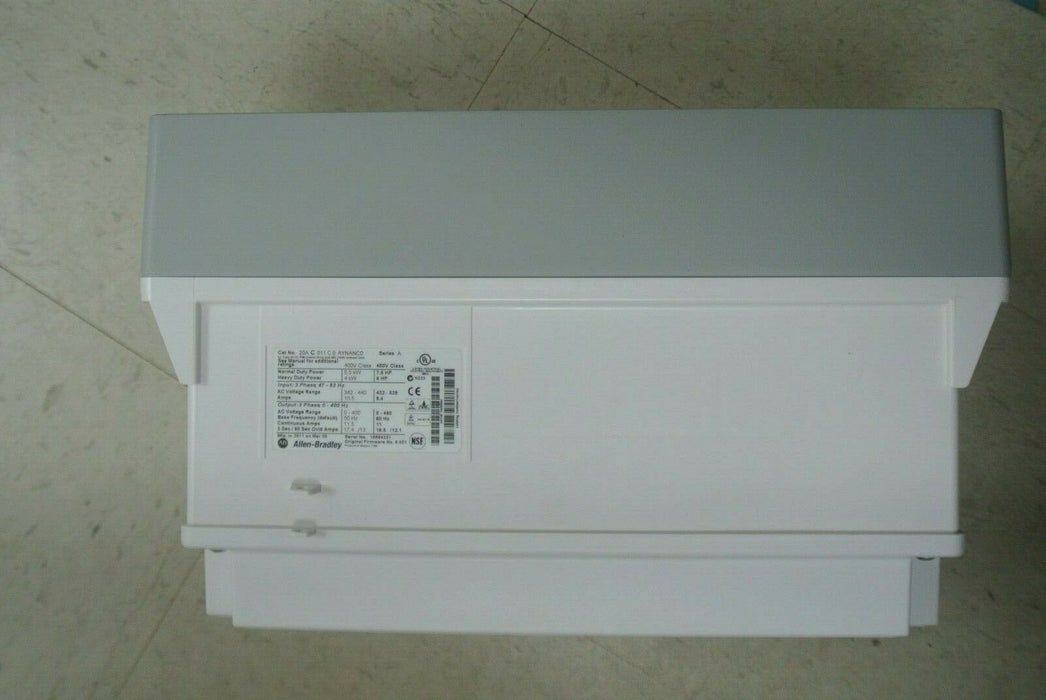 Zero Hours Allen-Bradley 20AC011C0AYNANC0 7.5HP 400V Powerflex 70 FRN 5.001 **