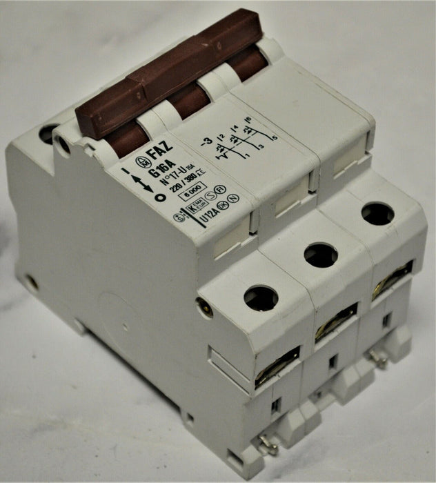 KLOCKNER MOELLER  FAZ-G16-3 3 POLE 16 AMP CIRCUIT BREAKER FAZ-G16-3 / FAZG163