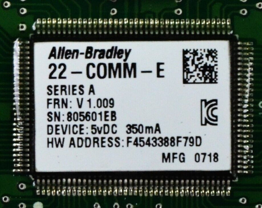 Allen Bradley 22-COMM-E Ethernet Module No Cable VER 1.009