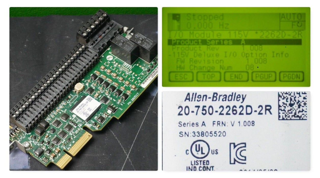 Allen-Bradley 20-750-2262D-2R/A PowerFlex 750 24V I/O FRN:1.008 Tested Good