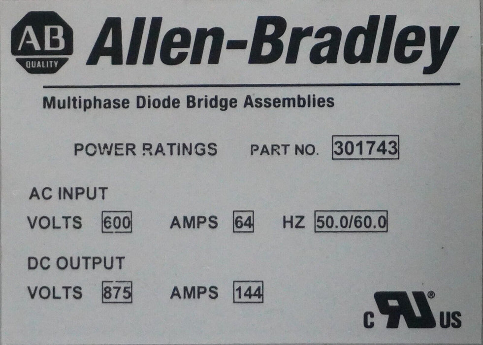 Allen-Bradley Multiphase Diode Bridge 301743