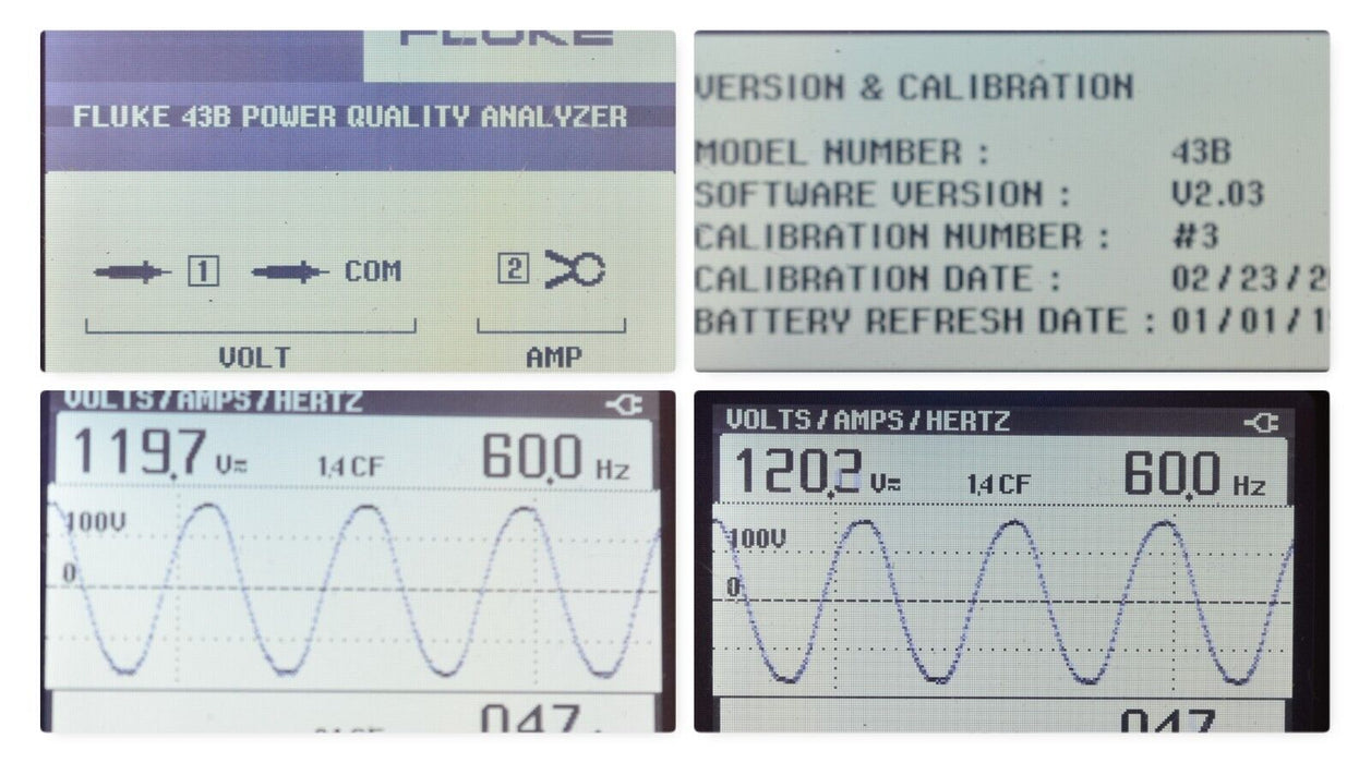 FLUKE 43B HANDHELD Power Quality Analyzer Tested Good