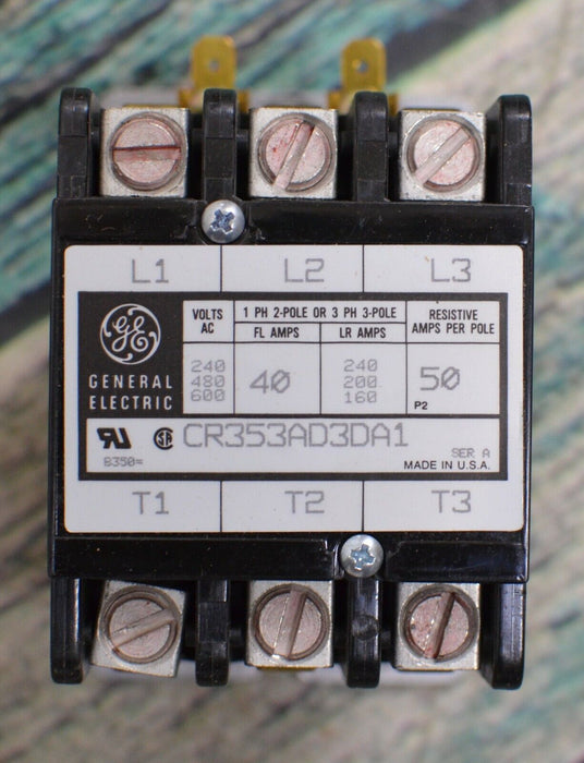 New General Electric CR353AD3DA1 Definite Purpose Contactor 40A 3 Pole