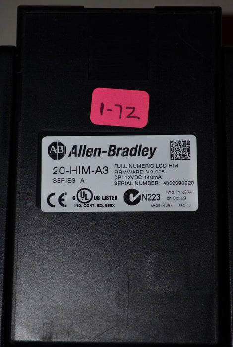 Allen-Bradley 20-HIM-A3 SERIES A Full Numeric HMI Keypad Firmware 3.005  #1-72