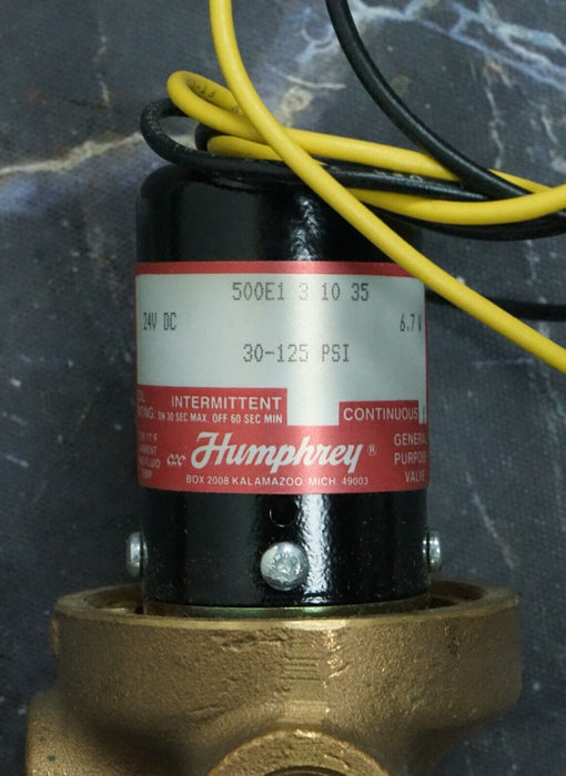 Humphrey 500E1 3 10 35 Solenoid 30-125 PSI 24V DC