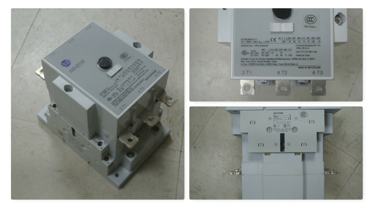 Allen-Bradley 100-D110 Safety Contactor 110A With (2)100-D Contactors