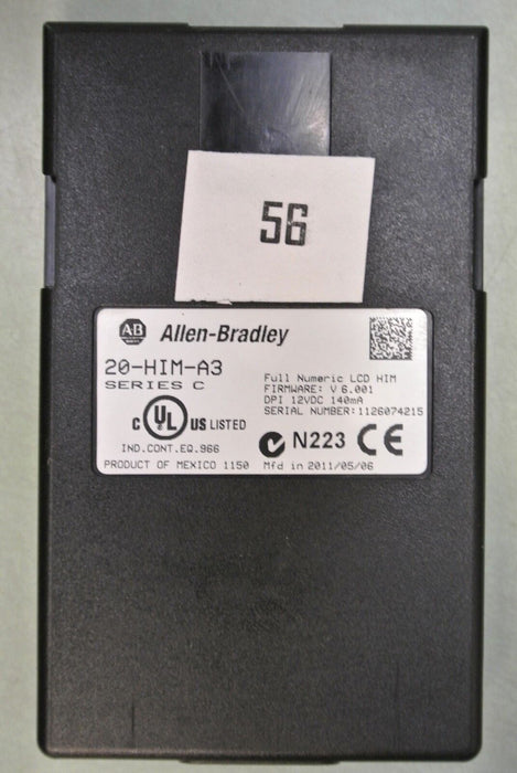 56-Small Blemish ALLEN BRADLEY 20-HIM-A3 SERIES C Full Numeric HMI Tested 6.001