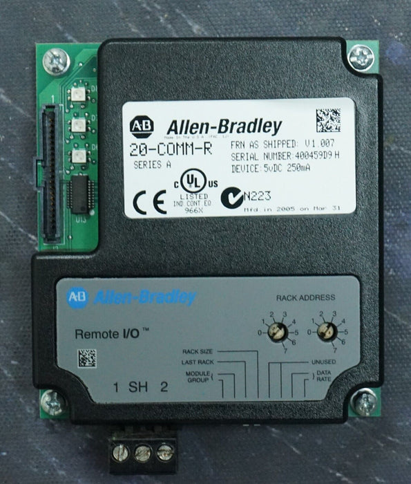 Allen Bradley 20-COMM-R Remote I/O Adapter Firmware 1.007 Tested Good