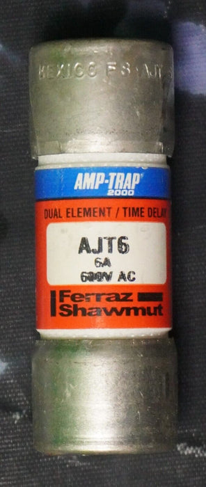 (1) Pieces Ferraz Shawmut Amp-Trap Fuse AJT6 Time Delay 6A 600VAC