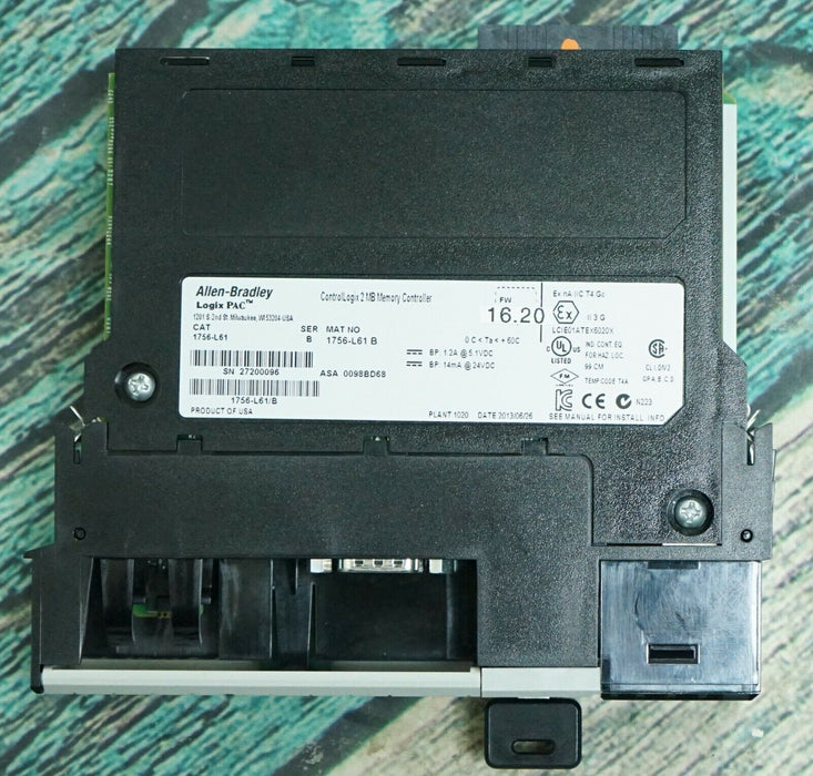 Allen Bradley 1756-L61 Series B ControlLogix Processor with Key FRN:16.20 2MB