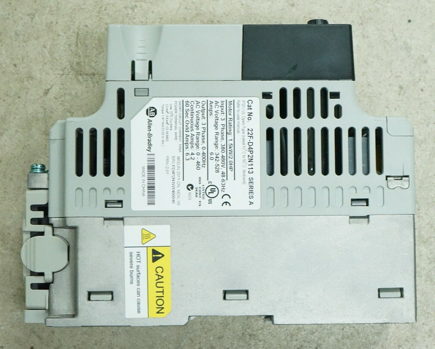 Allen-Bradley PowerFlex 4M VFD 2.0HP Cat. 22F-D4P2N113 Ser A FRN:2.01