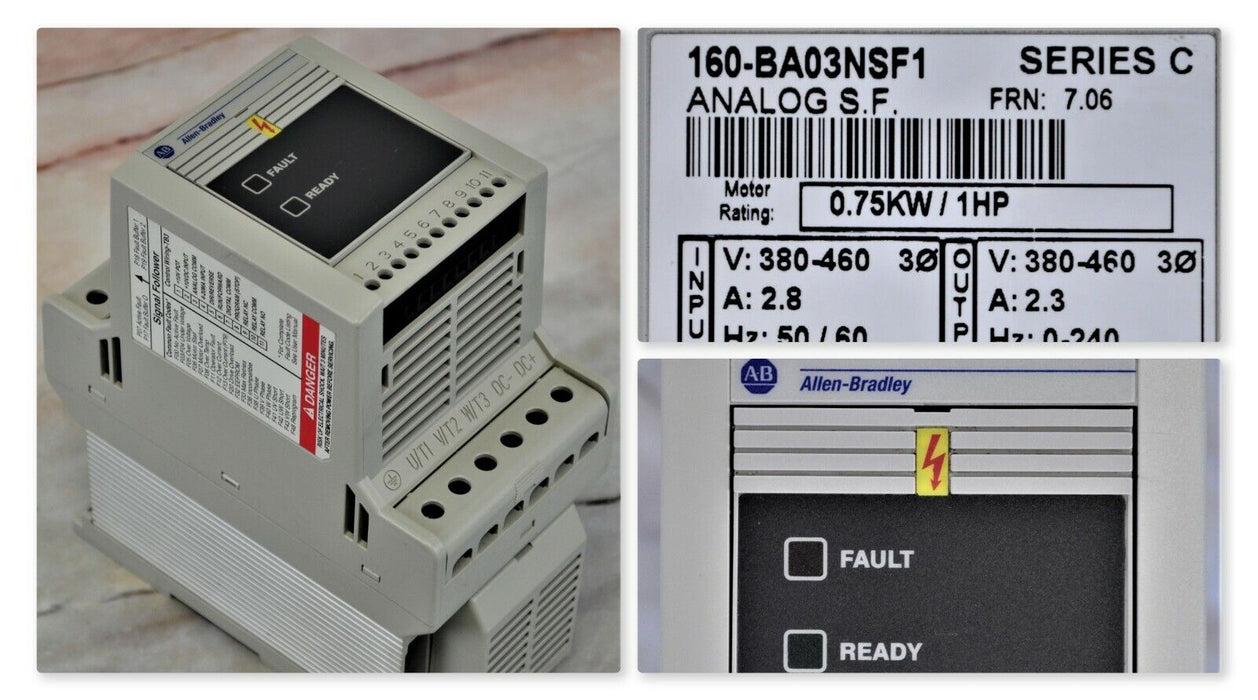 Allen Bradley 160-BA03NSF1 Variable Speed Drive 1Hp 480 VAC With 160-B1 Tested