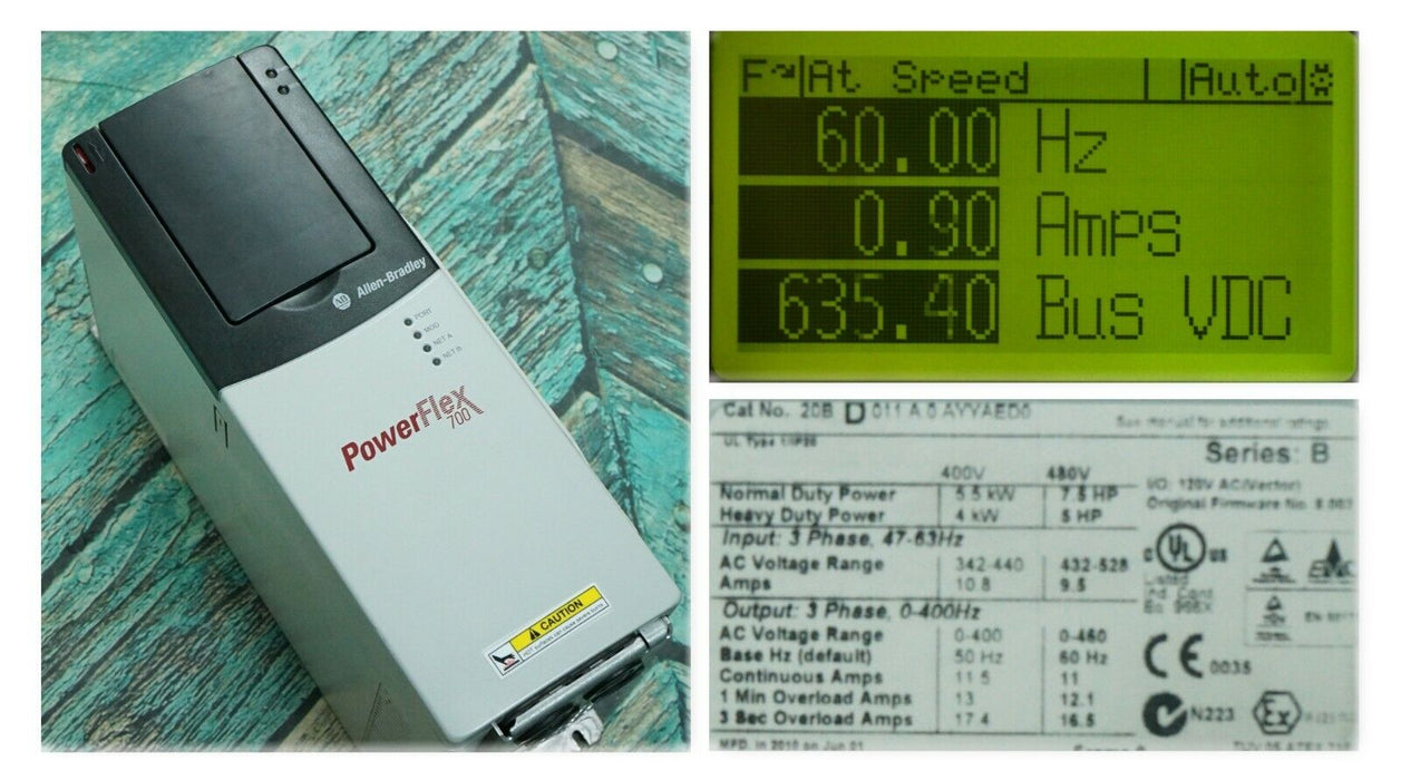 2010 Allen-Bradley 20BD011A0AYYAED0 PowerFlex700 7.5 HP FRN:8.002