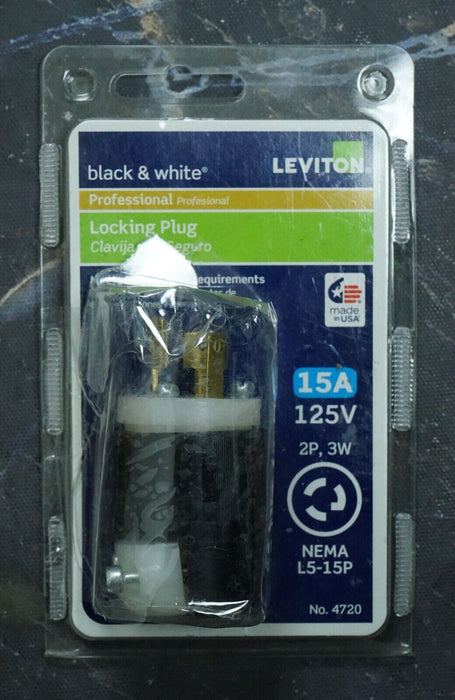 Leviton Nema L5-15P 4720-C 15A 125V Black and White