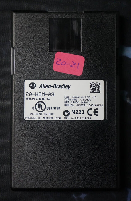 Allen-Bradley 20-HIM-A3 SERIES C Full Numeric HMI Keypad Firmware 6.001   #20-21