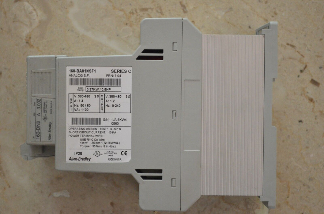 Allen Bradley 160-BA01NSF1 Variable Speed AC 0.5HP 480V With DeviceNet 160-DN2