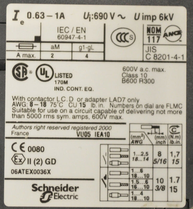 Schneider Electric Telemecanique LC1D09BL LRD-05 Contactor 3 Pole 24v