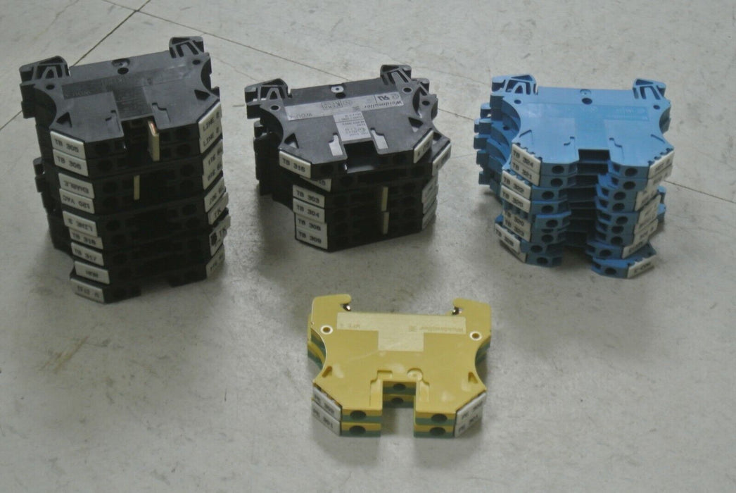 Lot Of 28 Weidmuller WDU And WPE Terminal Blocks