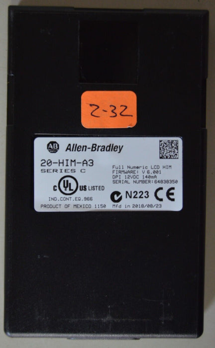 Allen-Bradley 20-HIM-A3 SERIES C Full Numeric HMI Keypad Firmware:6.001  #2-32