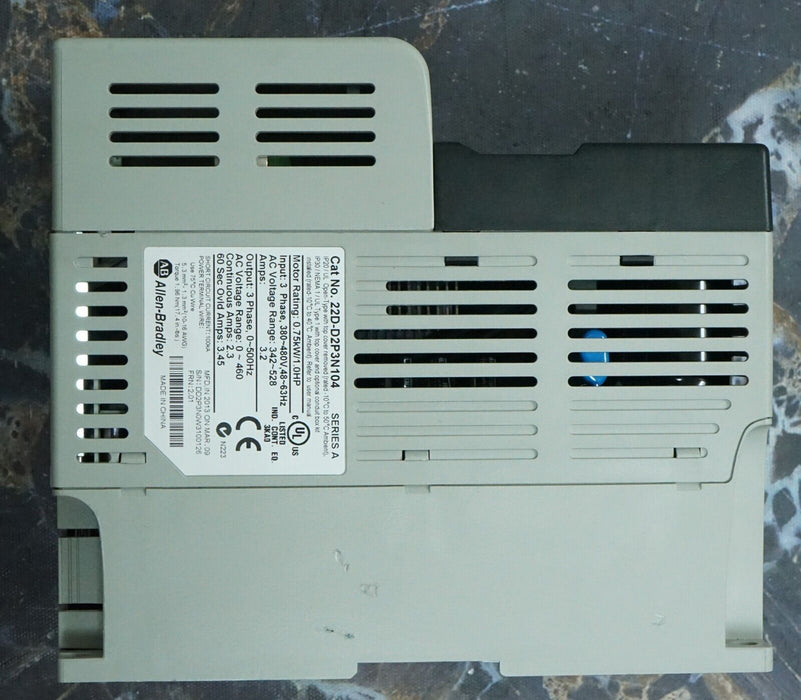 Low Hours Allen-Bradley 22D-D2P3N104 PowerFlex40P FRN:2.01 Series A Tested Good