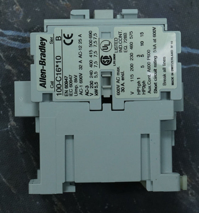 Allen Bradley 100-C16*10 Contactor, Series B 120V