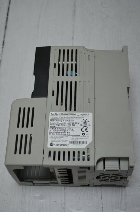 Low Hours 22D-D4P0N104 Allen Bradley PowerFlex 40P Drive 2 HP Ser. A FRN:2.01