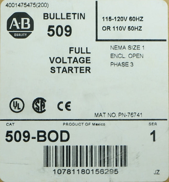 New Allen Bradley 500F-BOD930 Series B and 592-EUTB Series A