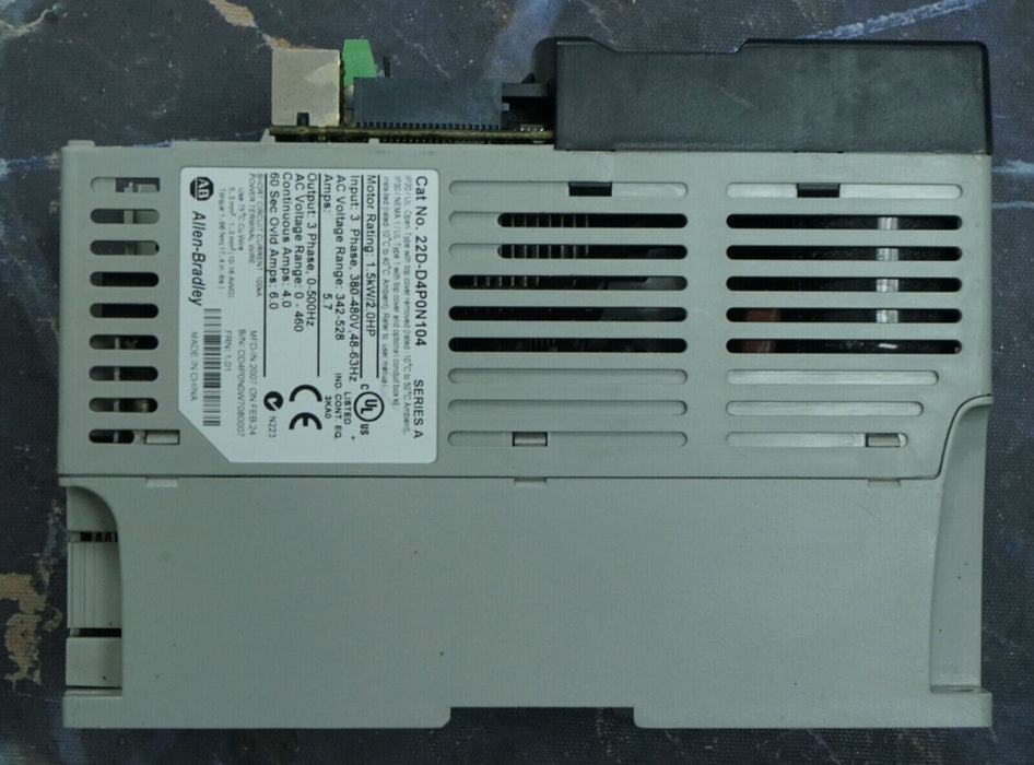 Allen-Bradley 22D-D4P0N104 PowerFlex 40 2HP Drive Tested Good FRN:1.01