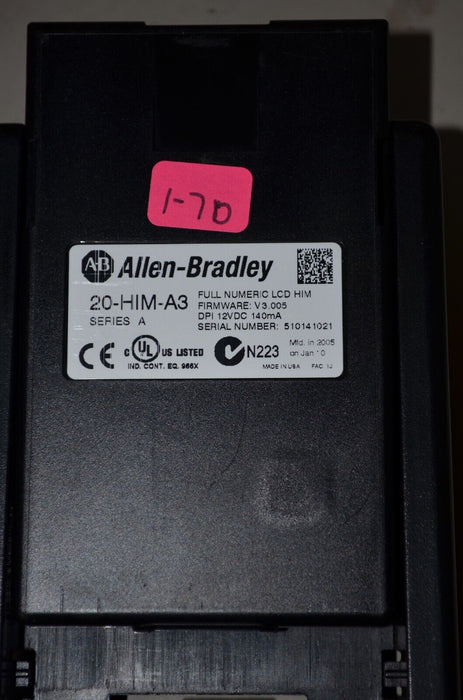 Allen-Bradley 20-HIM-A3 SERIES A Full Numeric HMI Keypad Firmware 3.005   #1-70