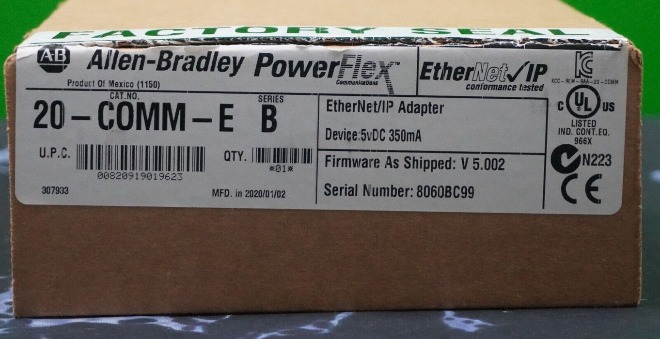 New Open Allen-Bradley 20-COMM-E Series B Powerflex700 Ethernet Card FRN:5.002