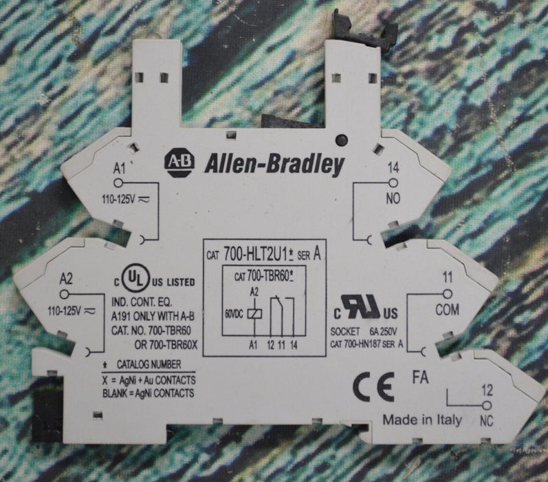 LOT OF (10) ALLEN BRADLEY 700-HLT2U1 SER A TERMINAL BLOCK RELAY BASE QTY