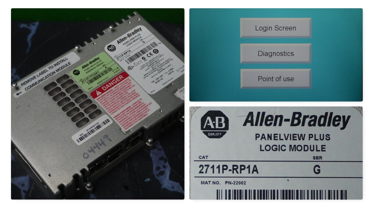 Allen Bradley 2711P-RP1A SER F Logic Module 64MB FRN:5.10 24VDC Tested Good