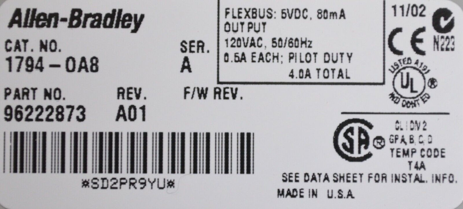 ALLEN-BRADLEY 1794-OAB/A Terminal Base - FLEX/I0