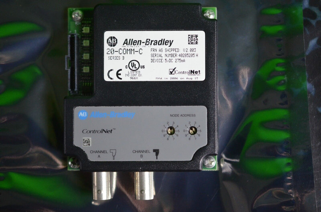 Allen Bradley 20-COMM-C ControlNet Adapter Series B Firmware Ver. 2.003