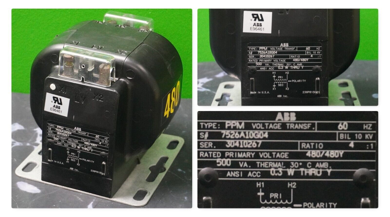 ABB 7526A10G04 480V Current Transformer Tested Good