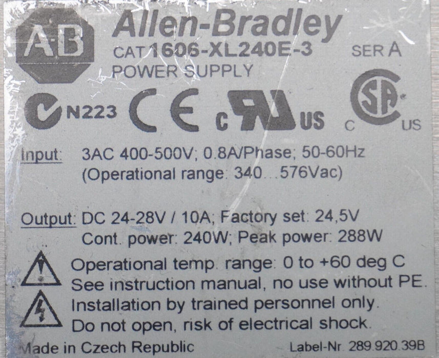 Lot of 5 Allen-Bradley 1606-XL960E-3/XL480EP AC/DC Power Supply's BAD