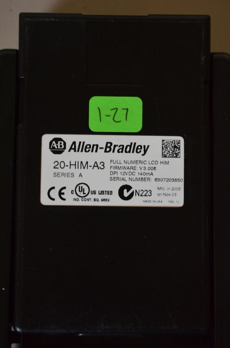 Allen-Bradley 20-HIM-A3 SERIES A Full Numeric HMI Keypad Firmware 3.006   #1-27