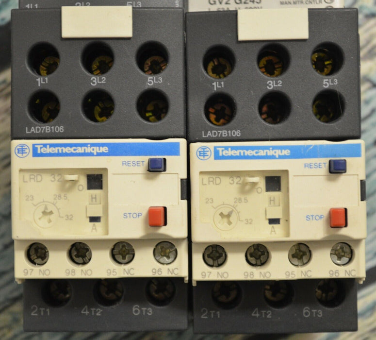 Schneider Electric LRD32 Relay W/ Telemecanique LAD7B106 Terminal Block