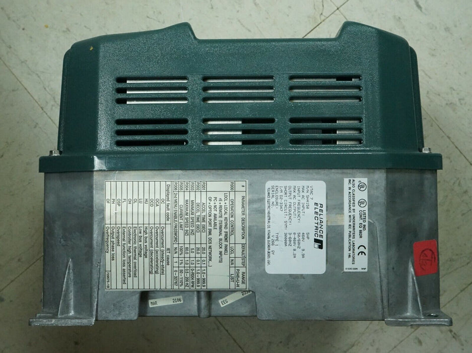 Reliance Electric VTAC7 HVAC Drive 5H4150 5HP FRM:5.02 - Tested Good