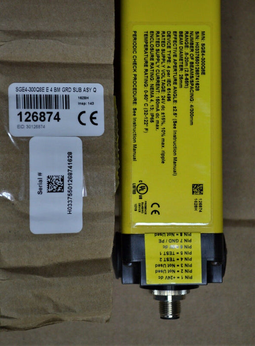 New Banner SGR4-300Q8E Emitter 126874 & Transmitter 126761 PN:75813