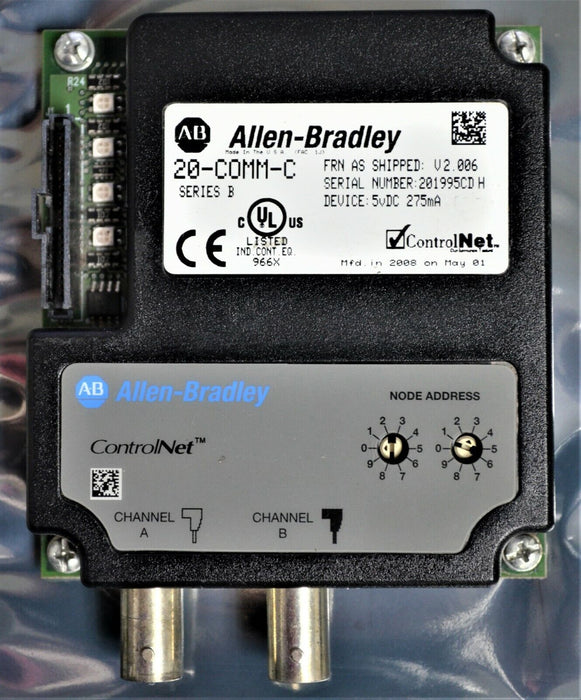 Allen Bradley 20-COMM-C ControlNet Adapter Series B Firmware Ver. 2.006 QTY