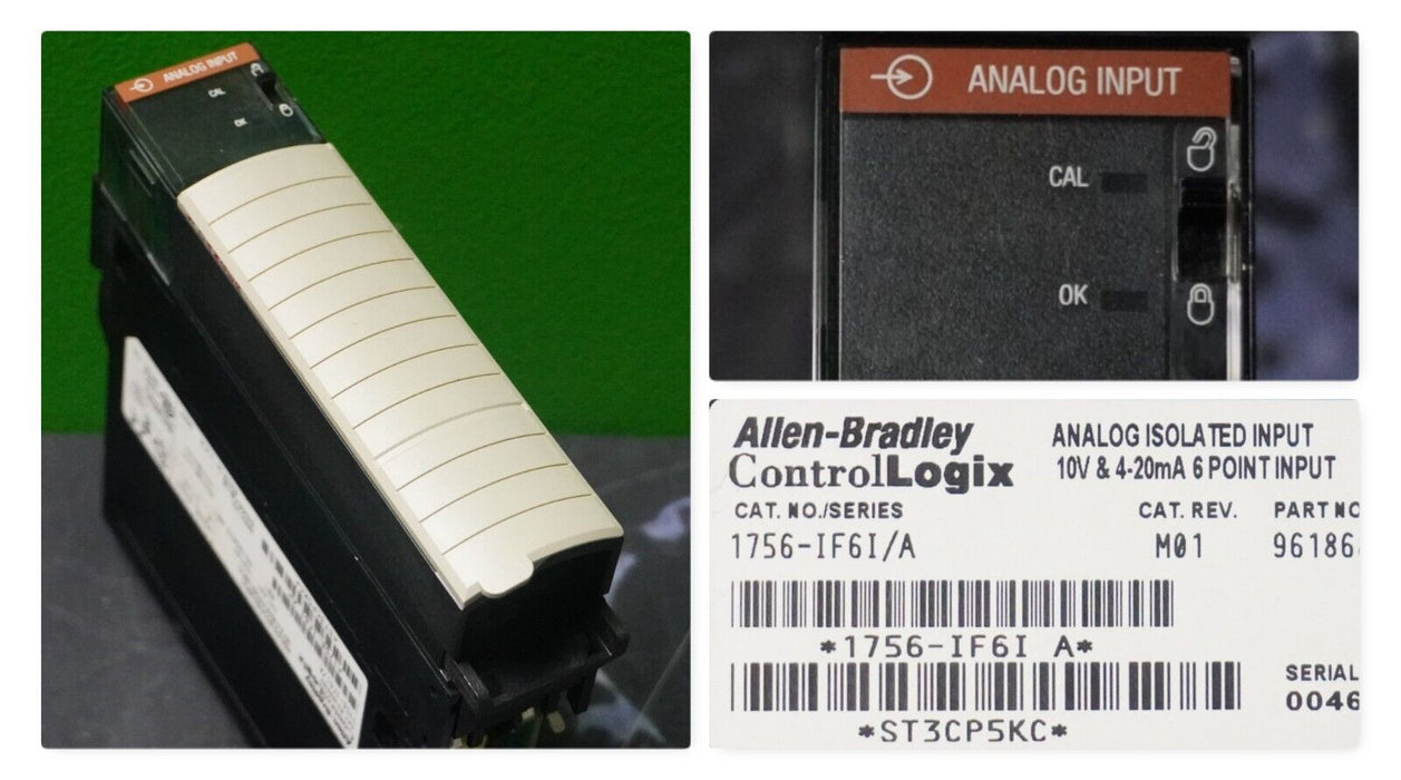 Allen-Bradley 1756-IF6I ControlLogix 6 Point Isolated A/I Module Tested Good