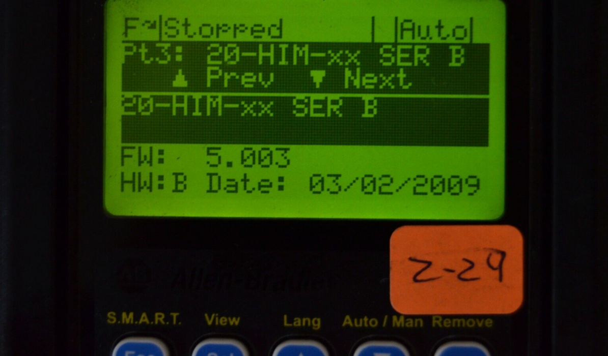 Allen-Bradley 20-HIM-A3 SERIES B Full Numeric HMI Keypad Firmware: 5.003  #2-24