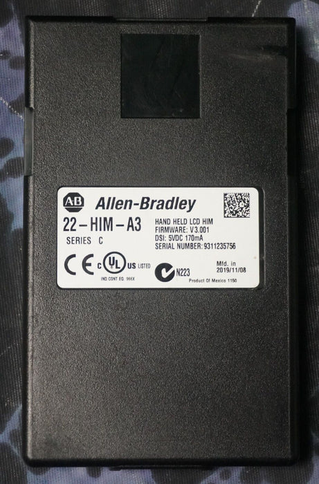 Allen-Bradley 22-HIM-A3 SERIES C Full Numeric HMI Keypad FRN:3.001 with Cable