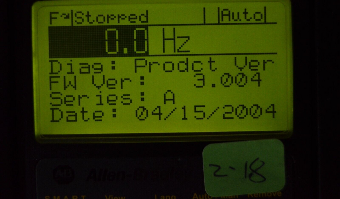 Allen-Bradley 20-HIM-A3 SERIES A Full Numeric HMI Keypad Firmware: 3.004  #2-18