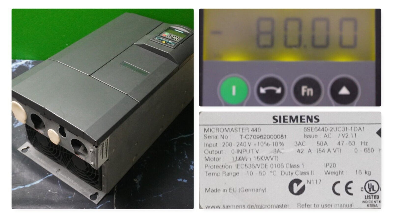 Siemens Micromaster 440 6SE6440-2UC31-1DA1 42A