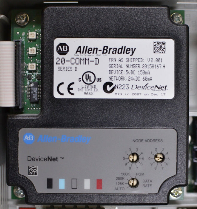 Allen-Bradley Powerflex 70 20AD3P4A3AYNNDC0 /A 2 HP, 3.4 Amps, 4.001- Tested